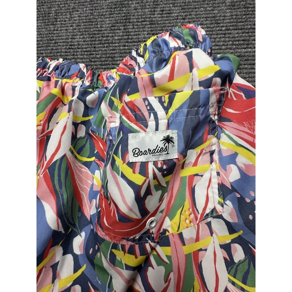 Boardies Apparel Swim Trunks Mens Small Multicolor Tropical‎ Floral Mesh Lined